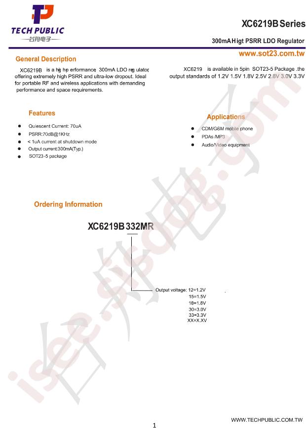 XC6219B332MR