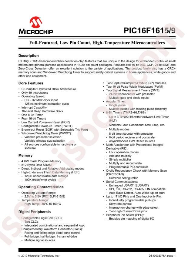 PIC16F1615T-I/ML