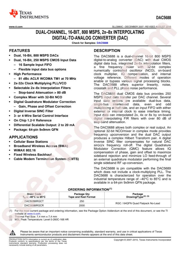 DAC5688IRGCT