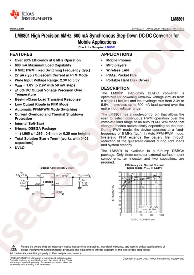 LM8801TMX-1.82/NOPB