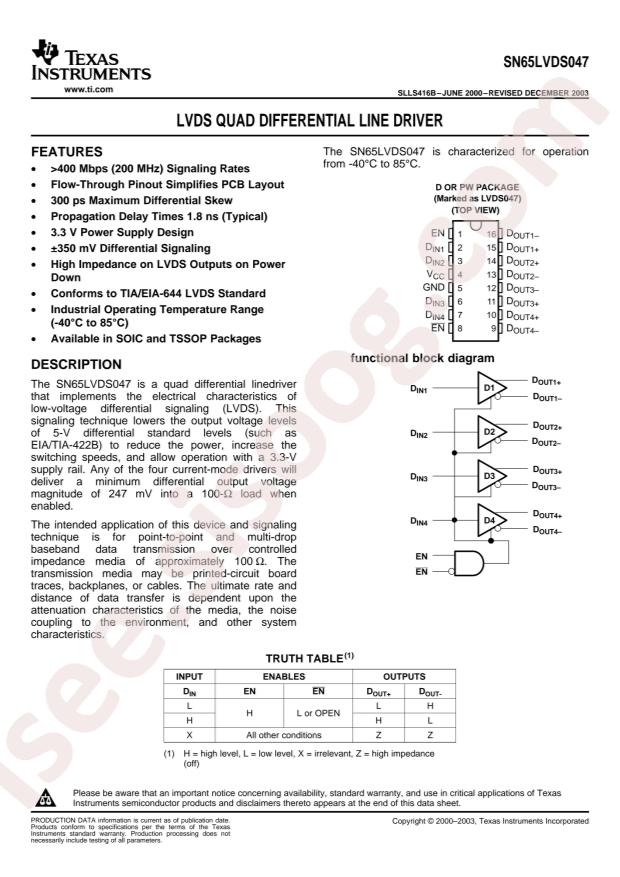 SN65LVDS047D