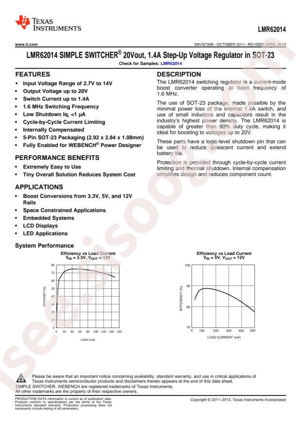 LMR62014XMF/NOPB