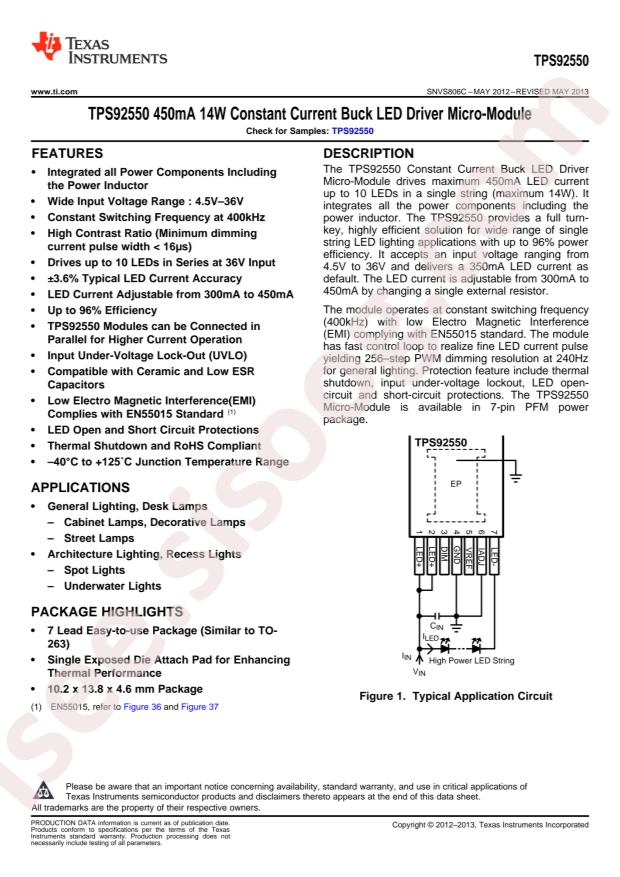 TPS92550TZ/NOPB