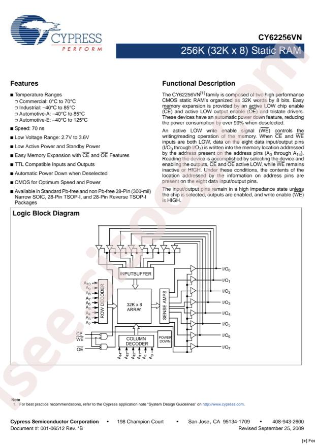 CY62256VNLL-70SNXI