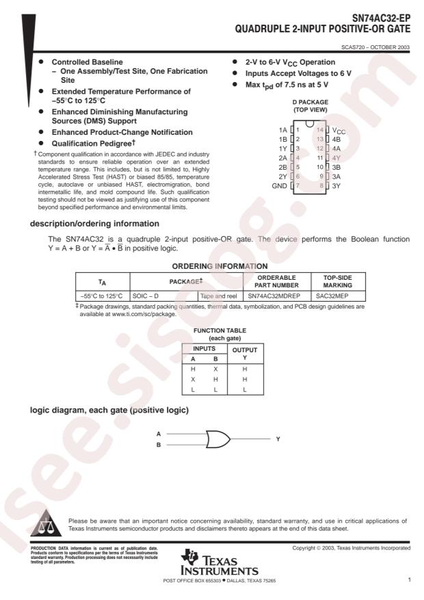 SN74AC32MDREP