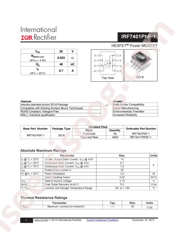IRF7401TRPBF