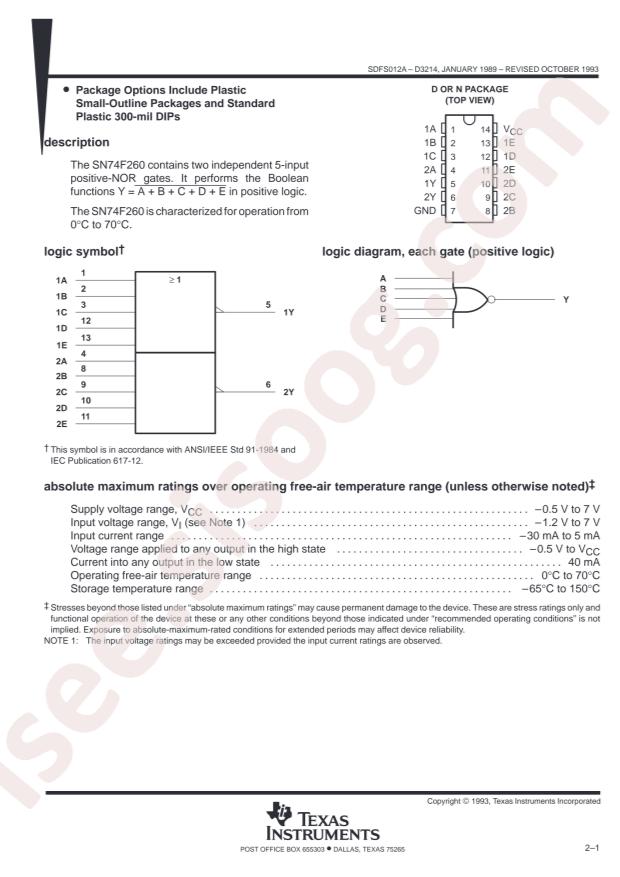 SN74F260DR