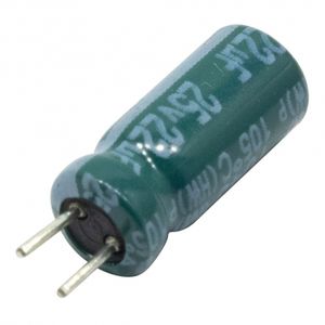 خازن الکترولیتی 22UF/25V تایوانی مارک TAICON با طول عمر بالا