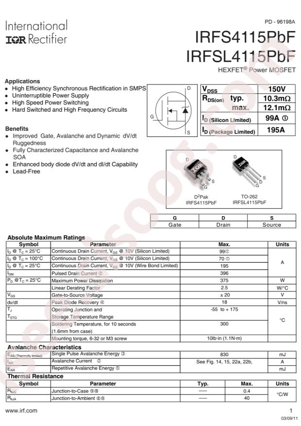 IRFS4115TRLPBF