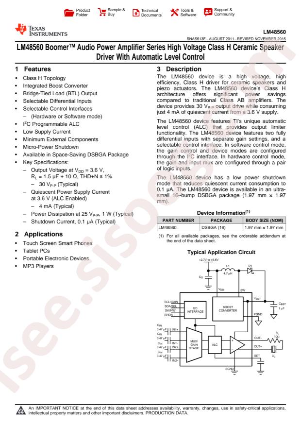LM48560TLX/NOPB