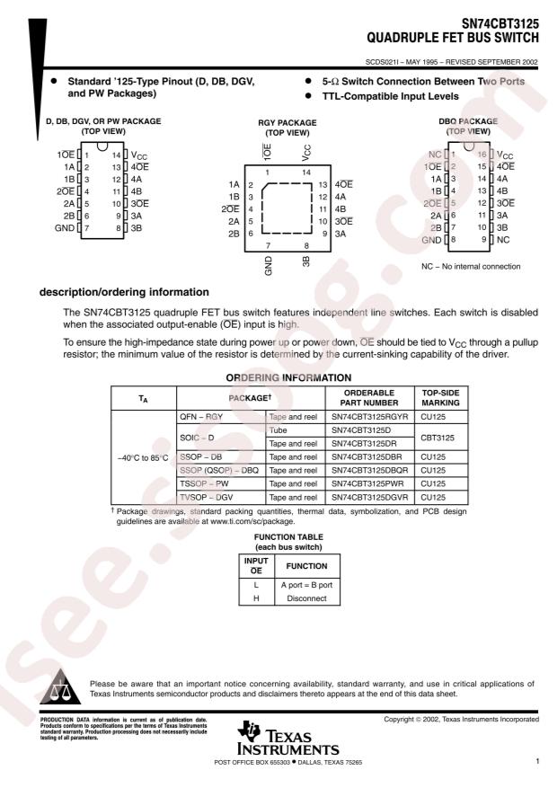 SN74CBT3125DR