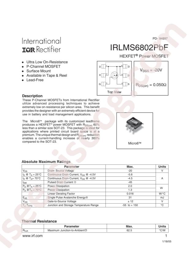 IRLMS6802TRPBF