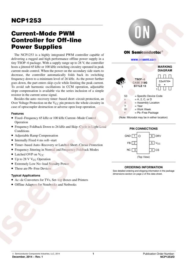NCP1253BSN100T1G