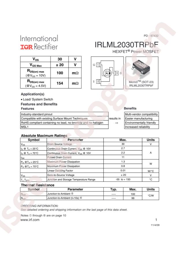 IRLML2030TRPBF