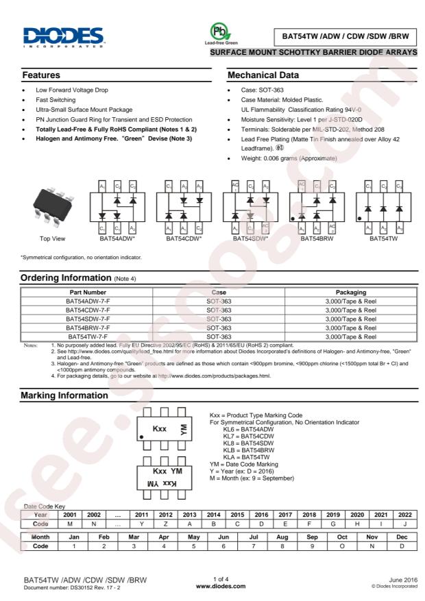 BAT54SDW-7-F