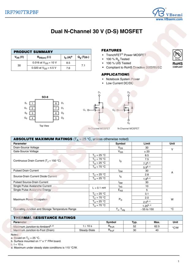 IRF7907TRPBF-VB