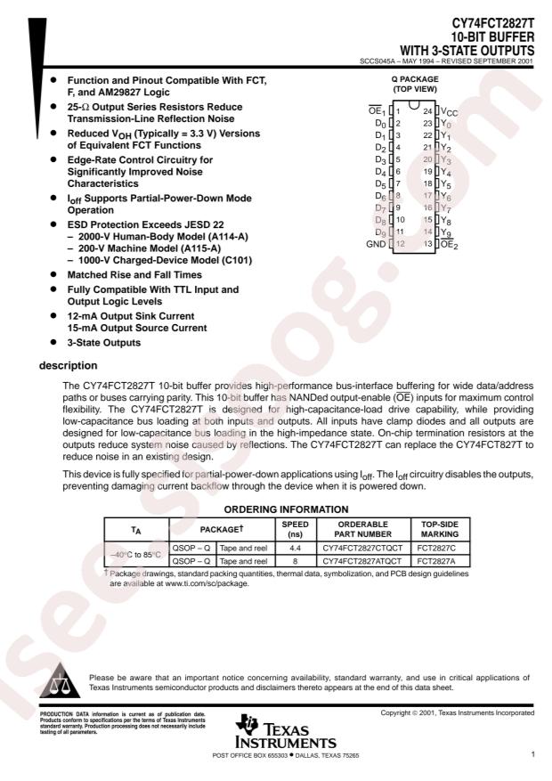 CY74FCT2827ATQCT