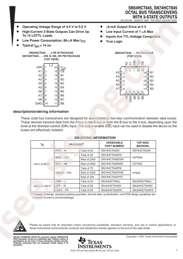 SN74HCT645PW