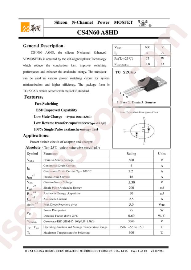 CS4N60A8HD