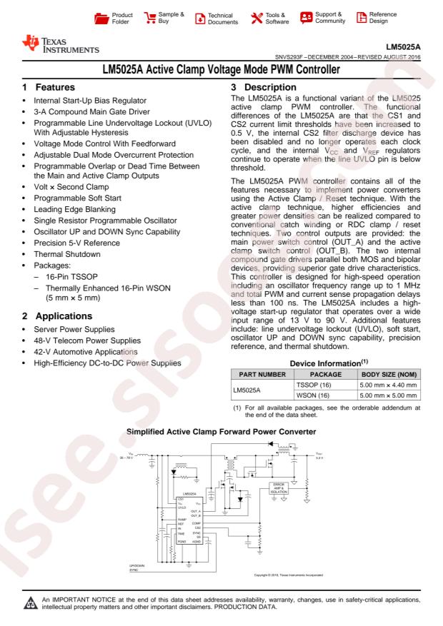 LM5025AMTC/NOPB