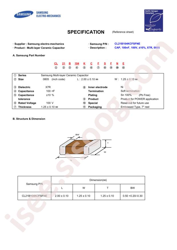 CL21B104KCFSFNE