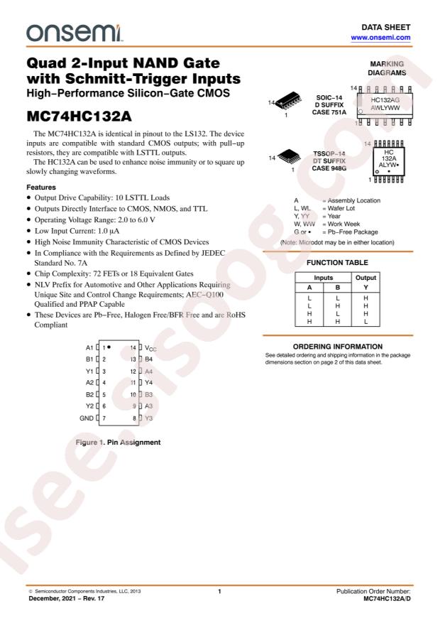 MC74HC132ADTR2G