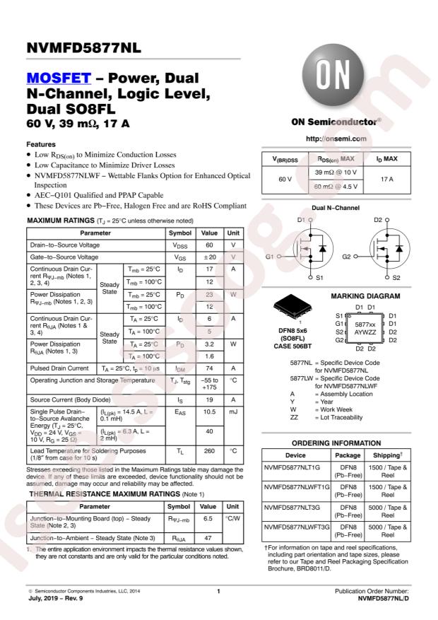 NVMFD5877NLT1G