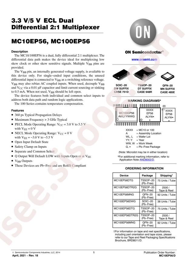 MC100EP56DWG