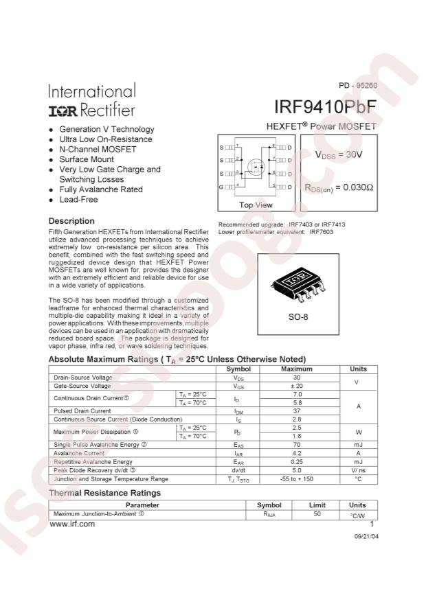 IRF9410TRPBF