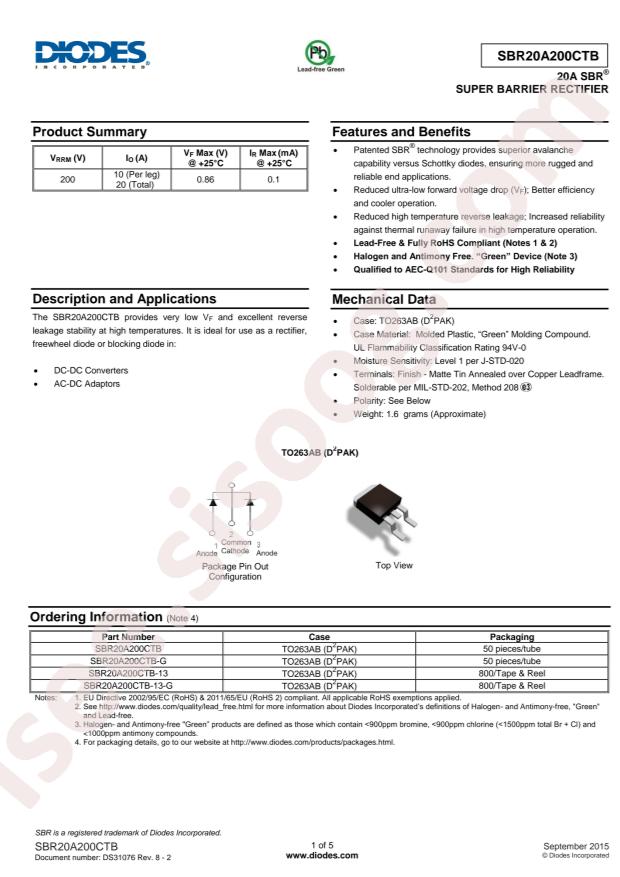 SBR20A200CTB-13