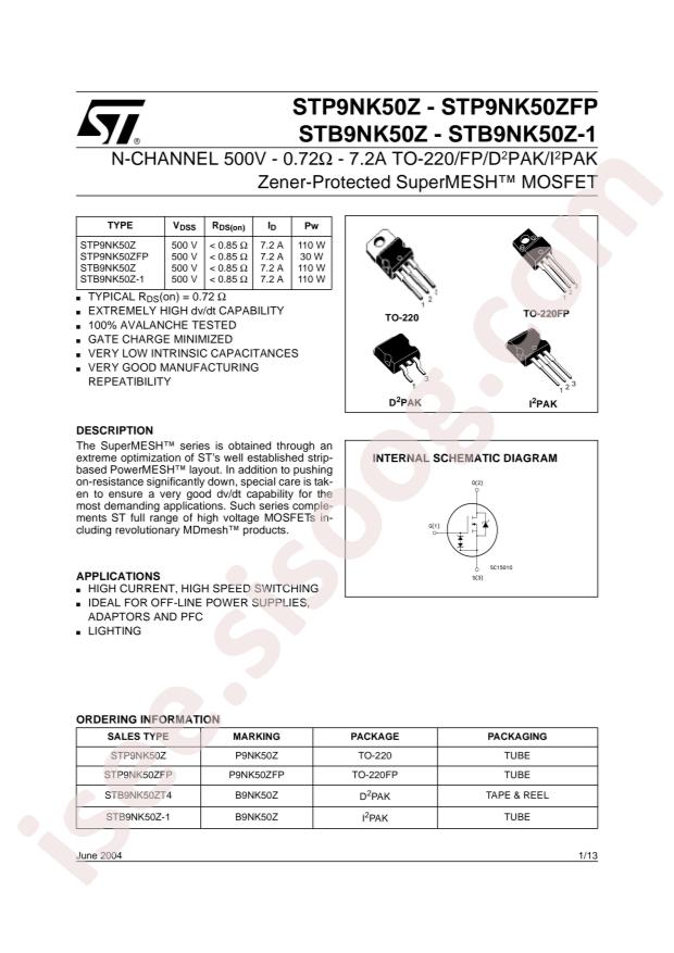 STP9NK50Z