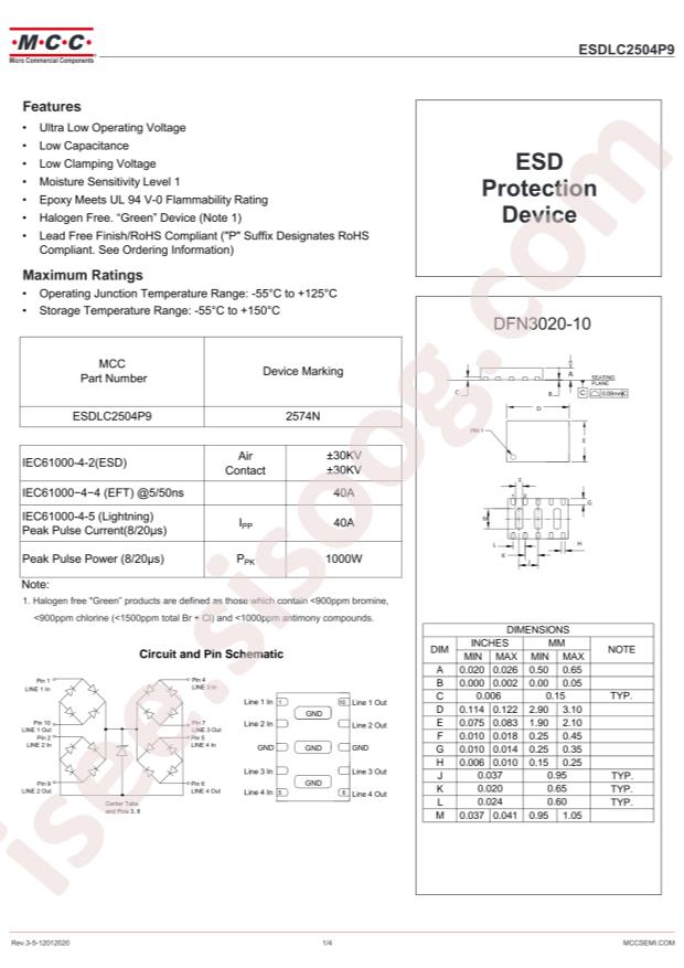 ESDLC2504P9-TP