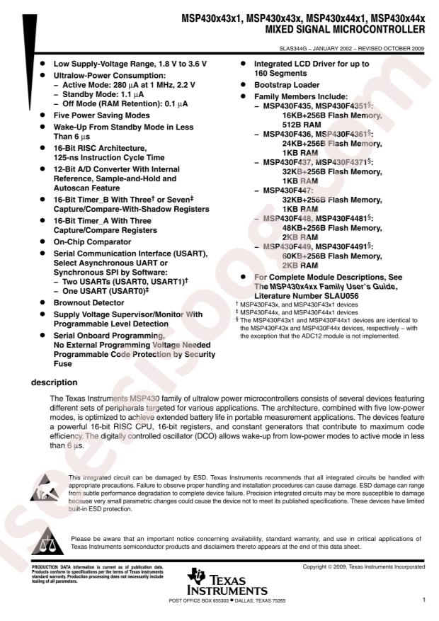 MSP430F437IPNR