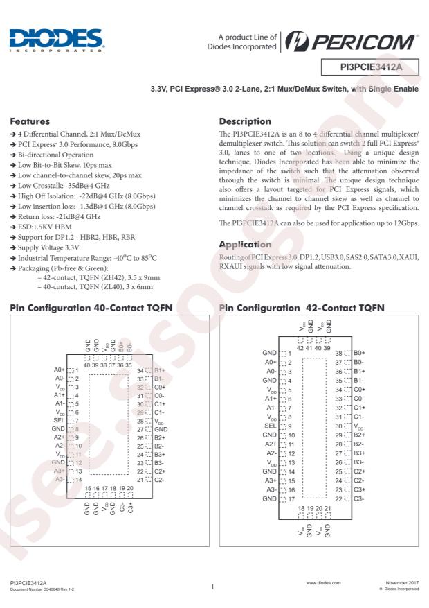 PI3PCIE3412AZHEX
