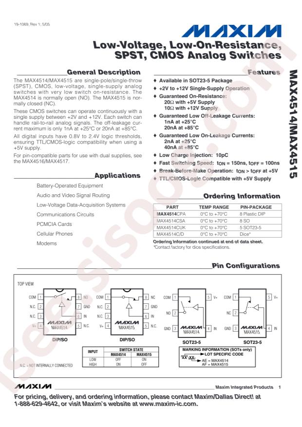 MAX4514EUK+T