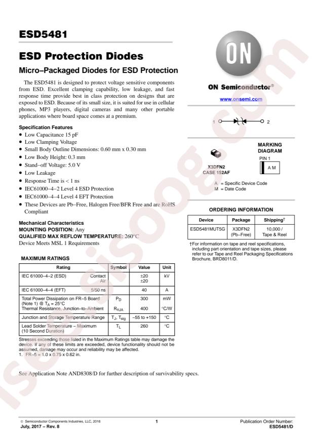 ESD5481MUT5G