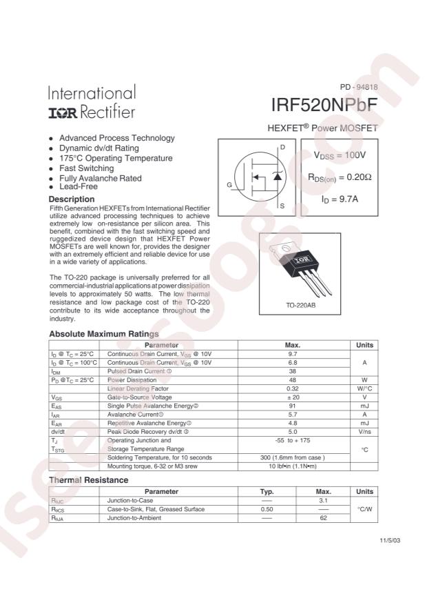 IRF520NPBF