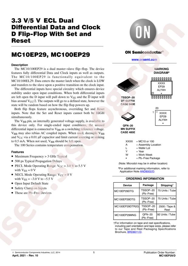 MC10EP29DTG