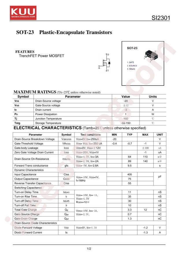 SI2301 3A