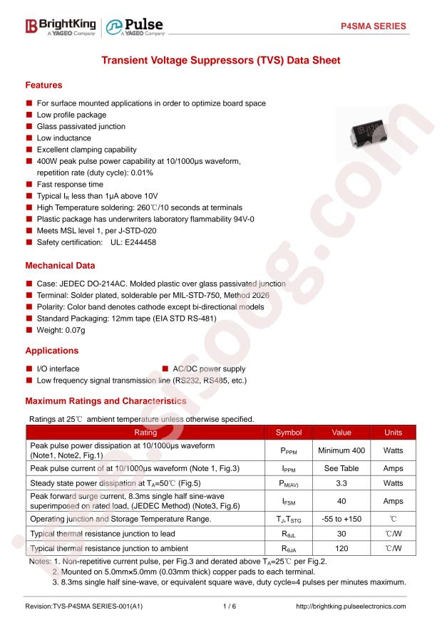 P4SMA220A/TR7