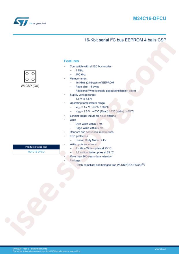 M24C16-DFCU6TP/K