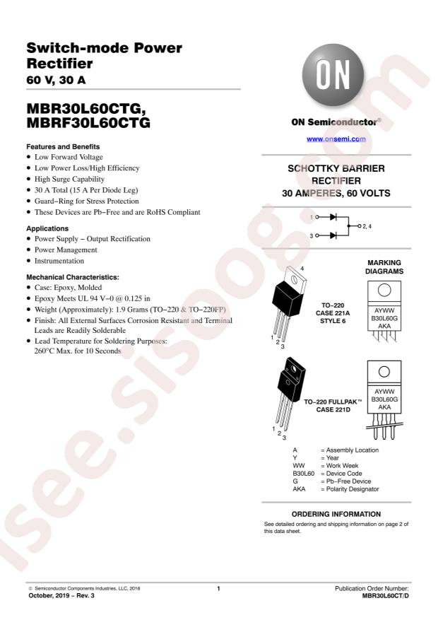MBR30L60CTG