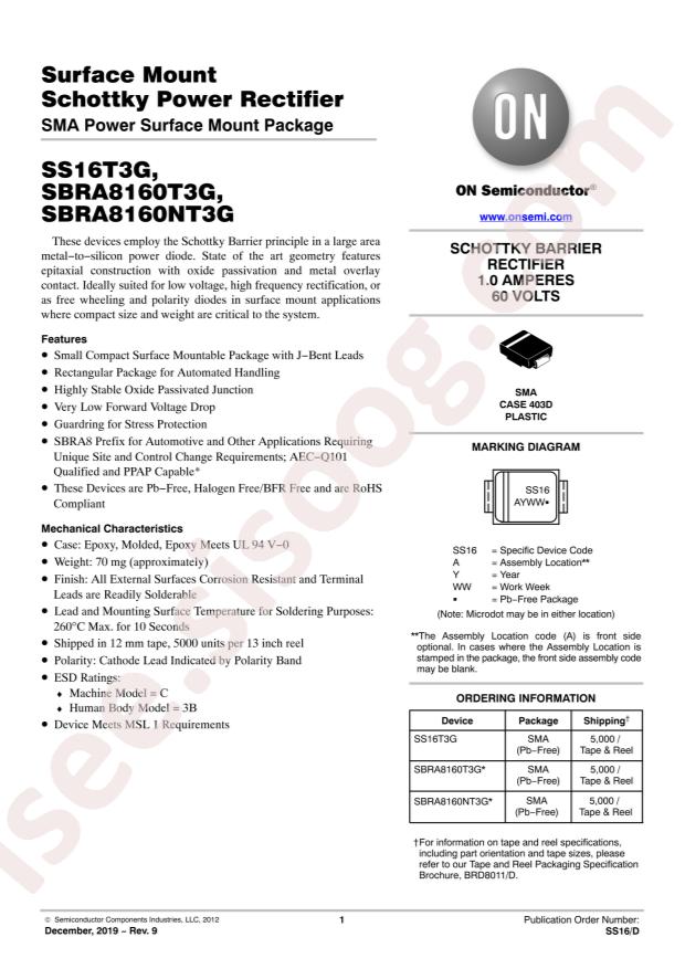 SBRA8160T3G