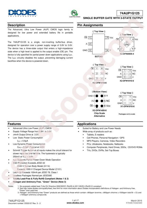 74AUP1G125FX4-7