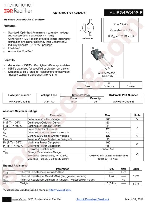 AUIRG4PC40S-E