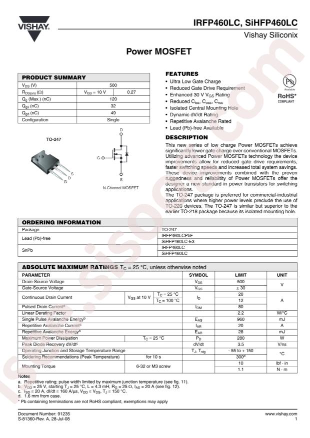 IRFP460LCPBF