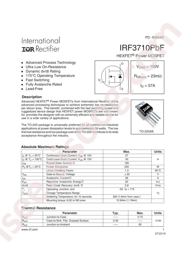 IRF3710PBF