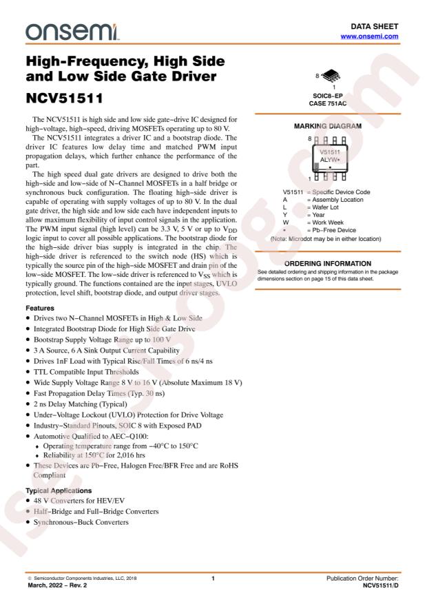 NCV51511PDR2G