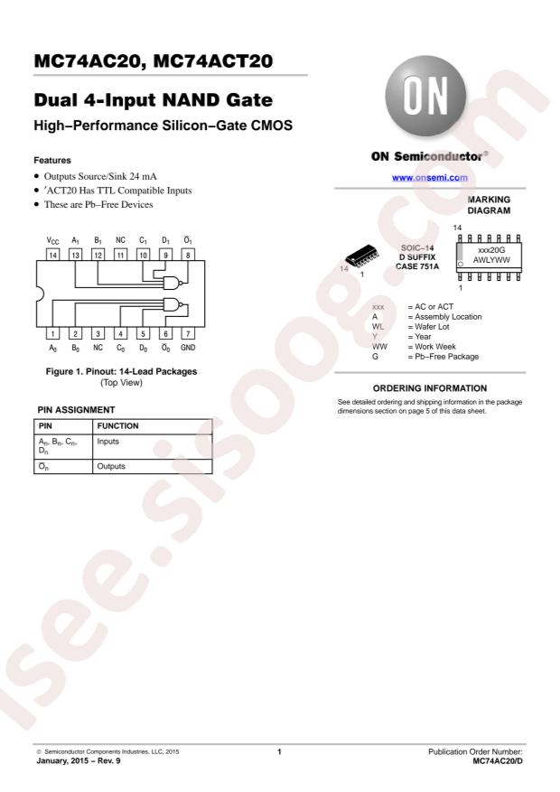 MC74AC20DR2G