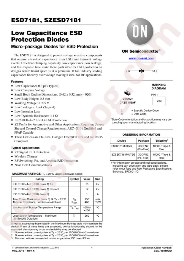 ESD7181MUT5G